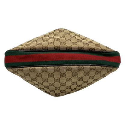 Gucci Shoulder Bag GG Pattern Sherry (Web) 13315 Beige X Dark Brown Leather