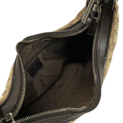 Gucci Shoulder Bag GG Pattern Sherry (Web) 13315 Beige X Dark Brown Leather