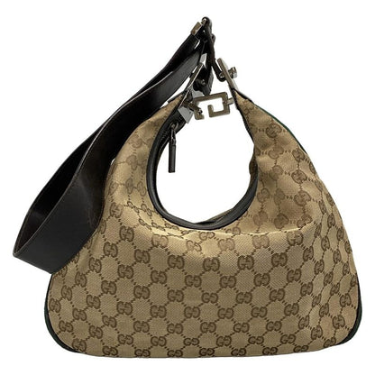 Gucci Shoulder Bag GG Pattern Sherry (Web) 13315 Beige X Dark Brown Leather
