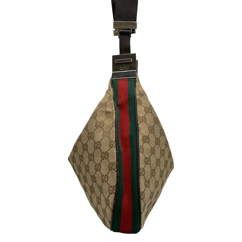 Gucci Shoulder Bag GG Pattern Sherry (Web) 13315 Beige X Dark Brown Leather