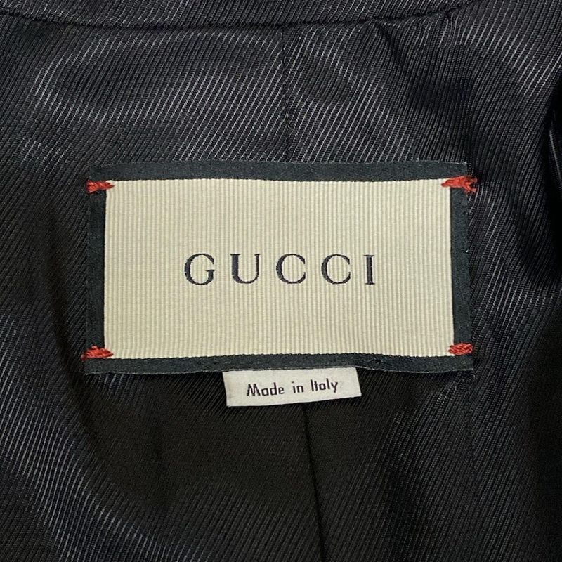 Gucci Coat Size 38 S Women's - 544855 Dark Navy X Red Long Sleeve Winter Wool