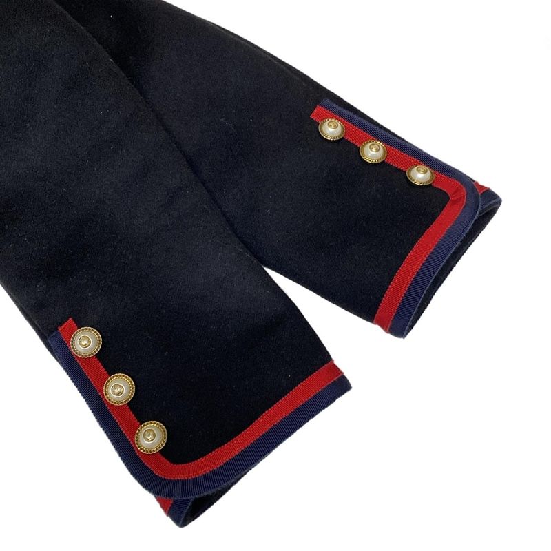 Gucci Coat Size 38 S Women's - 544855 Dark Navy X Red Long Sleeve Winter Wool