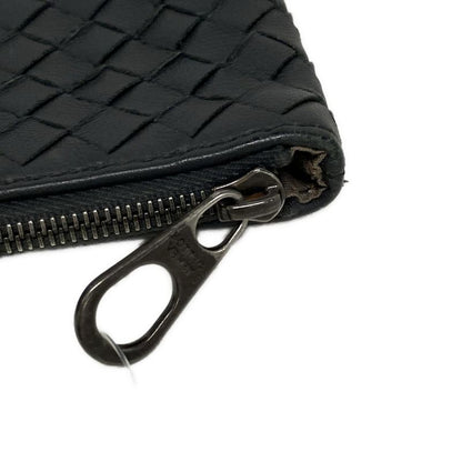 Bottega Veneta Clutch Bag Intrecciato Dark Gray Embroidery Leather
