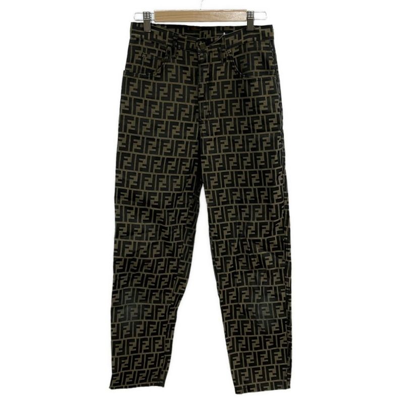 Fendi Jeans Pants Size 45 Women's - Beige X Black Full Length