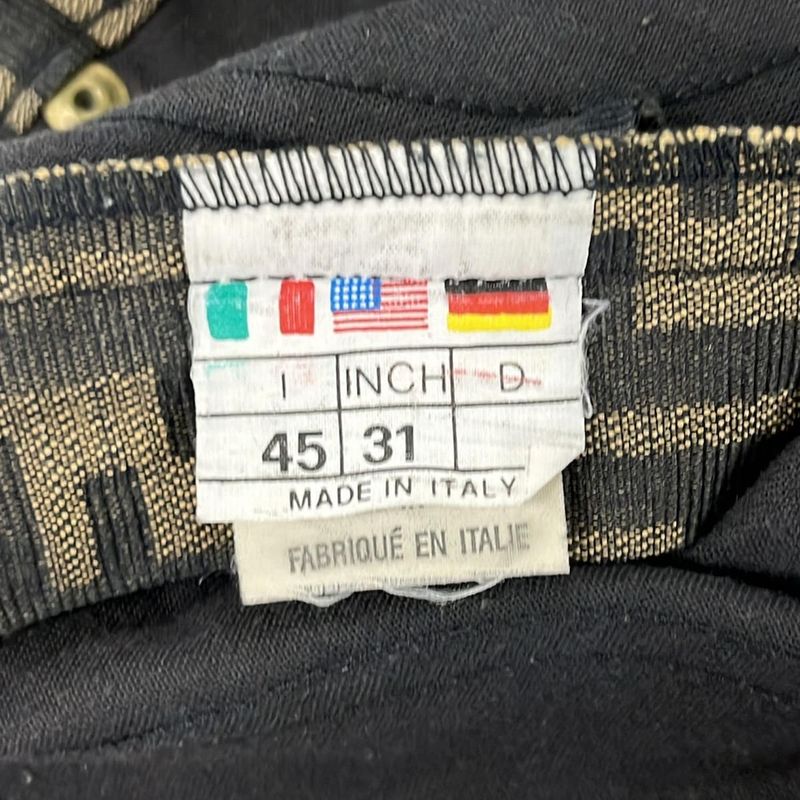 Fendi Jeans Pants Size 45 Women's - Beige X Black Full Length