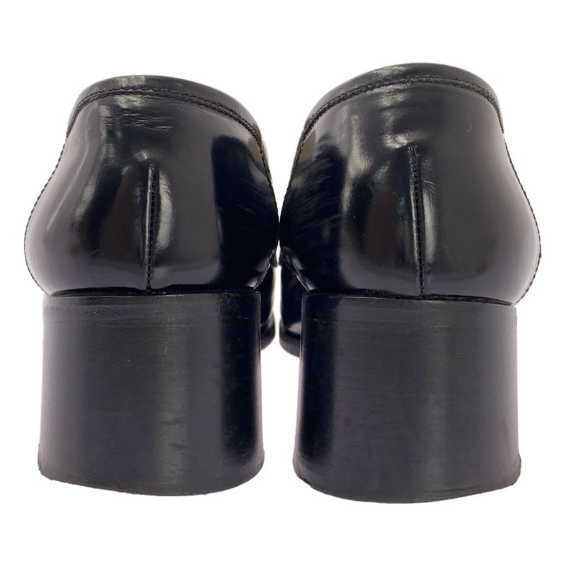 Gucci | 100 0441 Leather Horsebit Chunky Heel Loafers | 7 | Black | Ladies