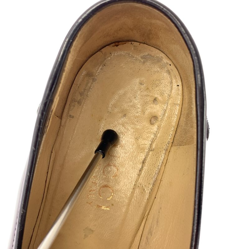 Gucci | 100 0441 Leather Horsebit Chunky Heel Loafers | 7 | Black | Ladies