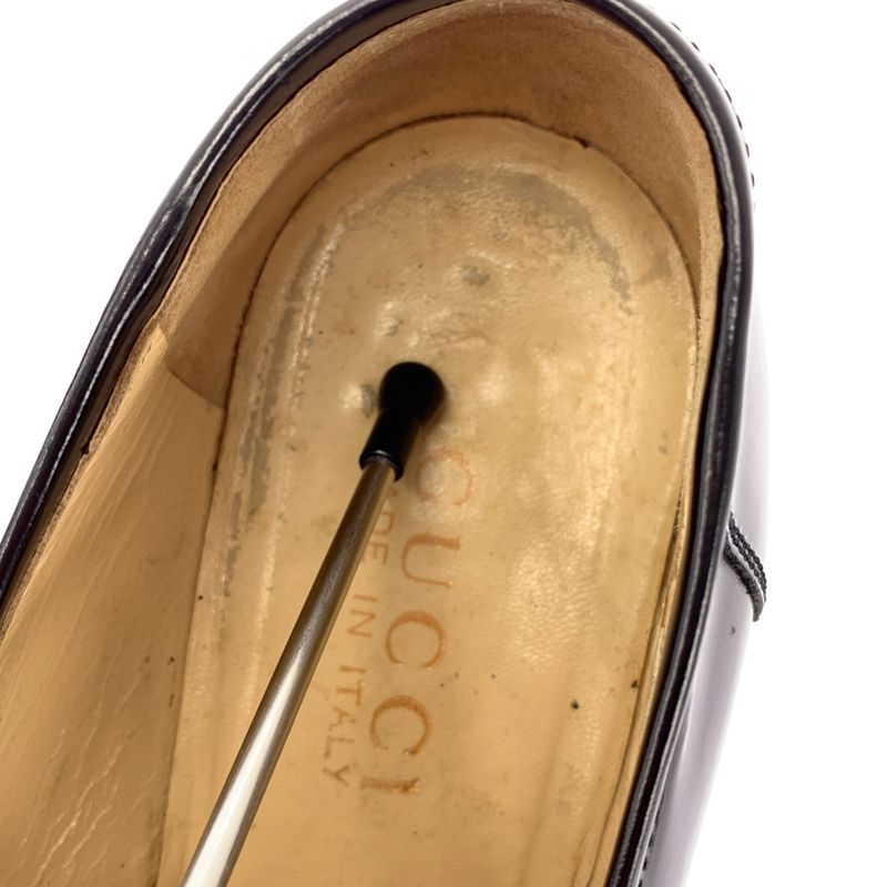 Gucci | 100 0441 Leather Horsebit Chunky Heel Loafers | 7 | Black | Ladies