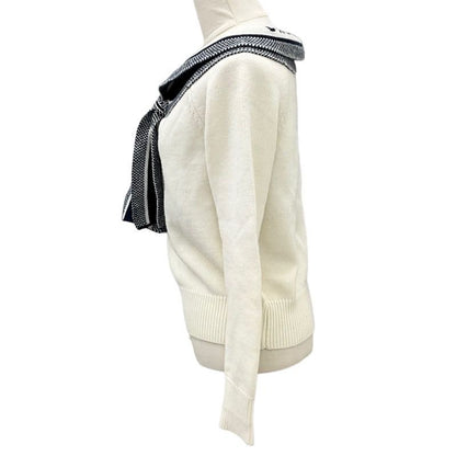 Christian Dior Top Knit Sailor Logo Wool Ivory