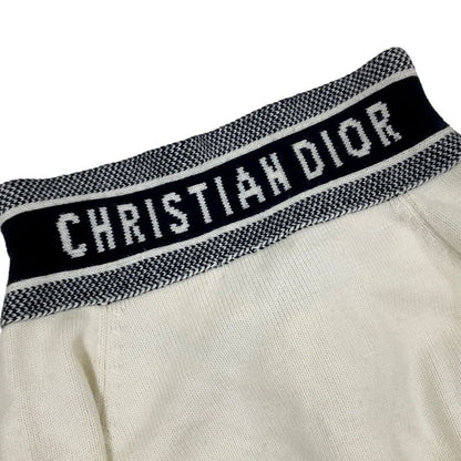 Christian Dior Top Knit Sailor Logo Wool Ivory