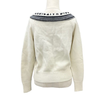 Christian Dior Top Knit Sailor Logo Wool Ivory