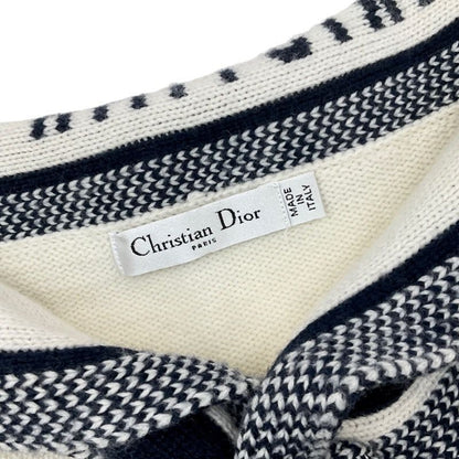 Christian Dior Top Knit Sailor Logo Wool Ivory