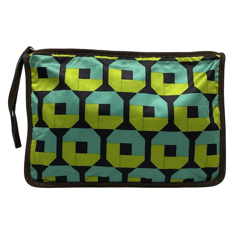 Prada Clutch Bag - Dark Brown X Black X Multi Geometric Pattern Holliday & Brown