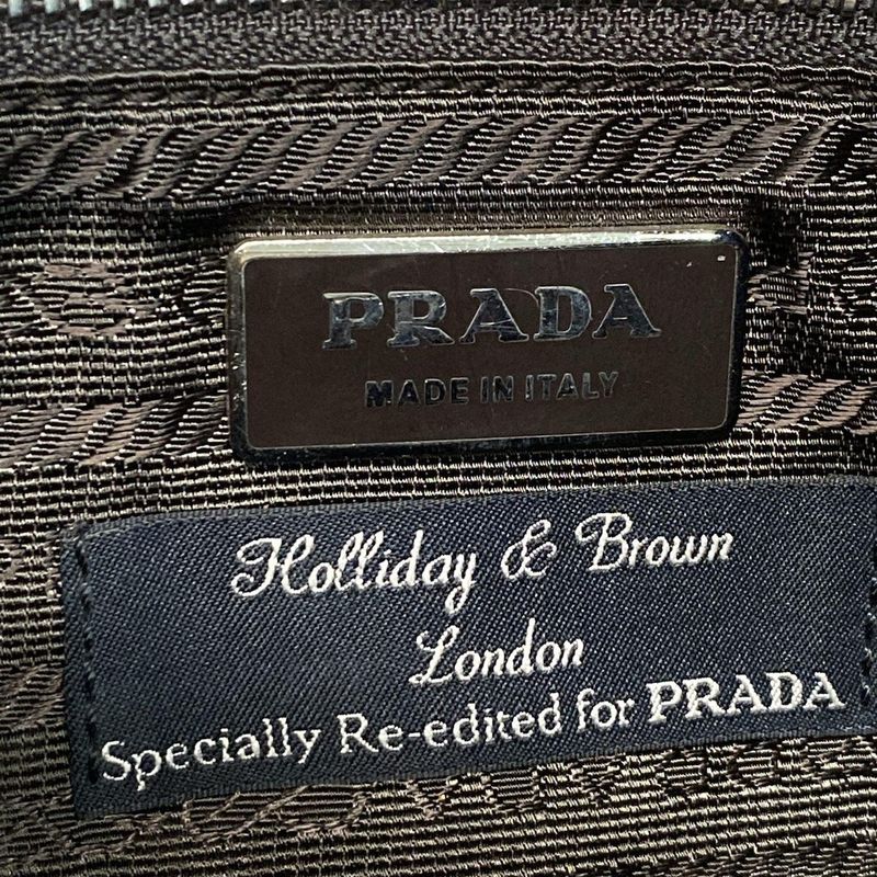 Prada Clutch Bag - Dark Brown X Black X Multi Geometric Pattern Holliday & Brown