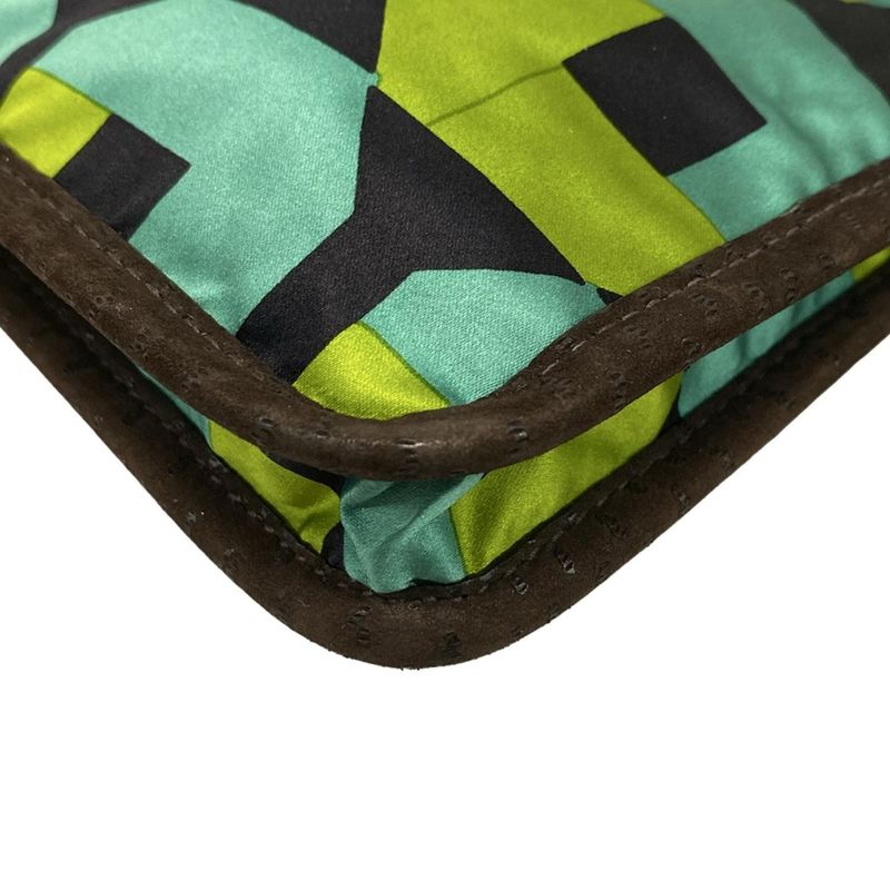 Prada Clutch Bag - Dark Brown X Black X Multi Geometric Pattern Holliday & Brown