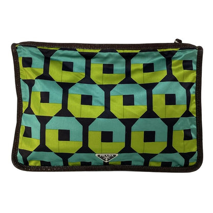 Prada Clutch Bag - Dark Brown X Black X Multi Geometric Pattern Holliday & Brown