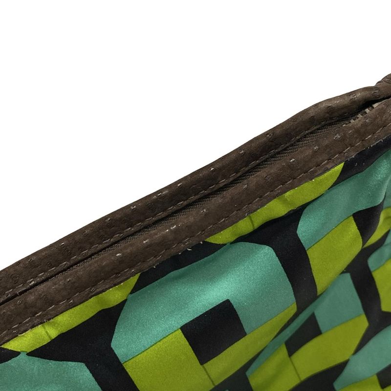 Prada Clutch Bag - Dark Brown X Black X Multi Geometric Pattern Holliday & Brown