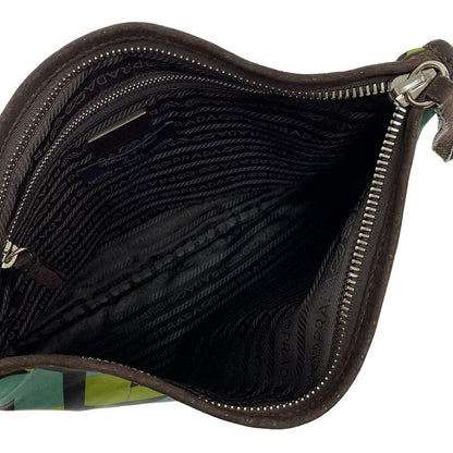 Prada Clutch Bag - Dark Brown X Black X Multi Geometric Pattern Holliday & Brown