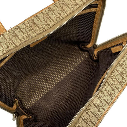 Dior Christian Dior Handbag Logogram Beige X Brown Leather