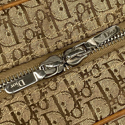 Dior Christian Dior Handbag Logogram Beige X Brown Leather