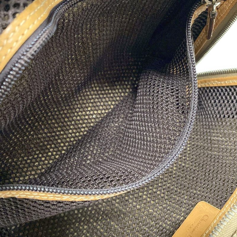 Dior Christian Dior Handbag Logogram Beige X Brown Leather