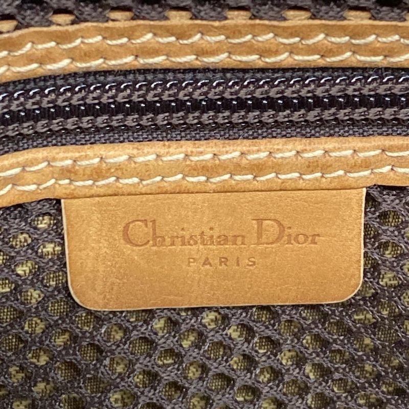 Dior Christian Dior Handbag Logogram Beige X Brown Leather