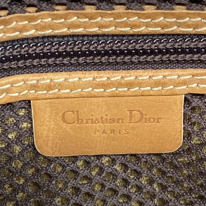 Dior Christian Dior Handbag Logogram Beige X Brown Leather