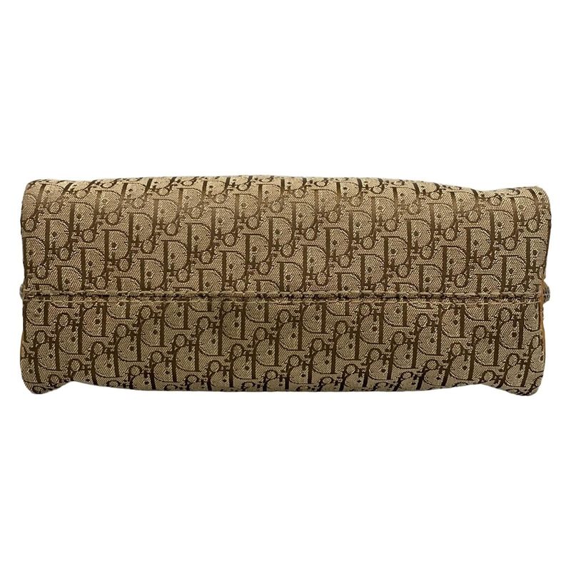 Dior Christian Dior Handbag Logogram Beige X Brown Leather