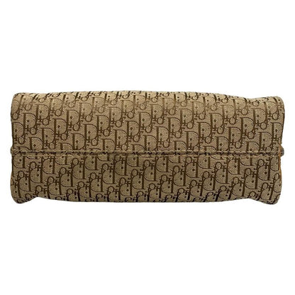 Dior Christian Dior Handbag Logogram Beige X Brown Leather