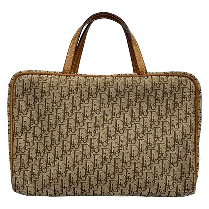 Dior Christian Dior Handbag Logogram Beige X Brown Leather