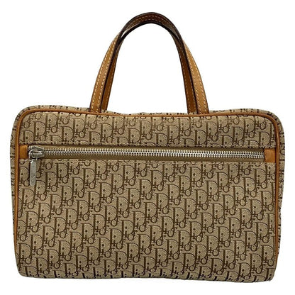 Dior Christian Dior Handbag Logogram Beige X Brown Leather