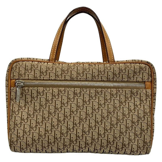 Dior Christian Dior Handbag Logogram Beige X Brown Leather