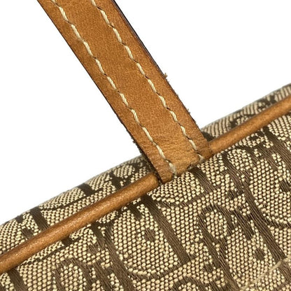 Dior Christian Dior Handbag Logogram Beige X Brown Leather