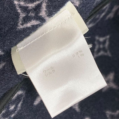 Louis Vuitton Monogram Skirt Wool Navy Silver