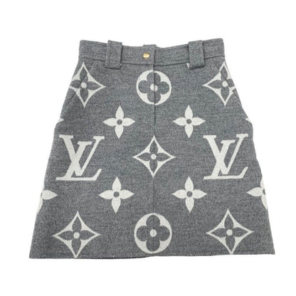 Louis Vuitton Monogram Bottoms Wool Gray Skirt Giant