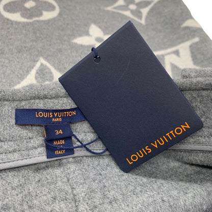 Louis Vuitton Monogram Bottoms Wool Gray Skirt Giant