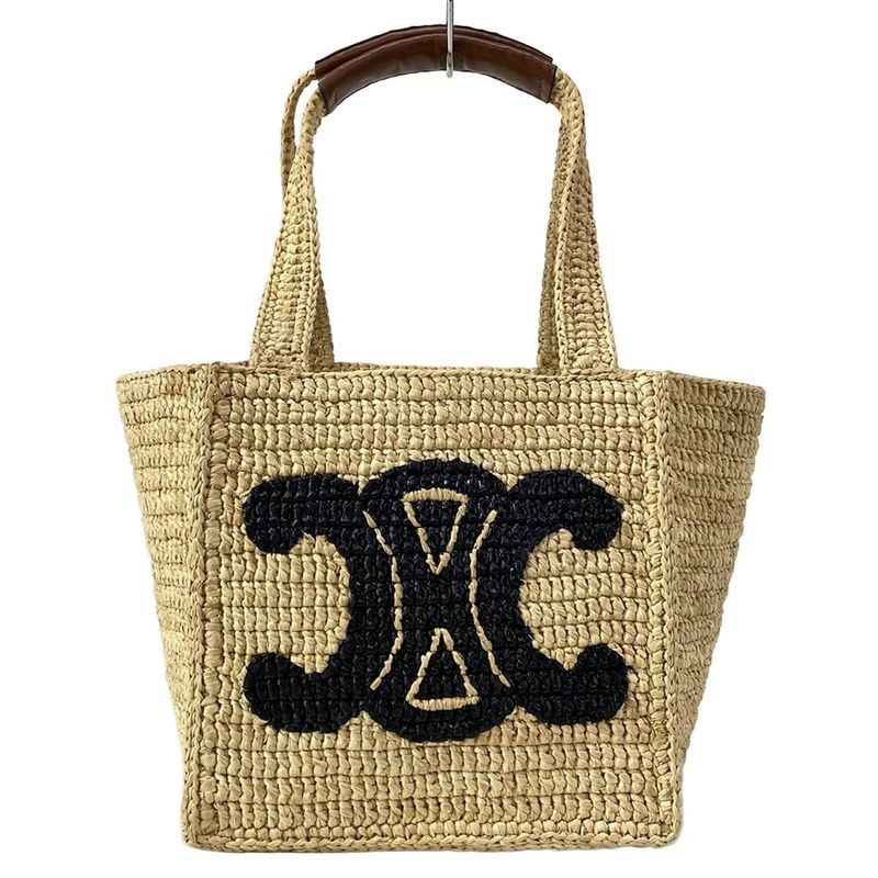 Celine Handbag Cube Bag Beige X Black X Brown