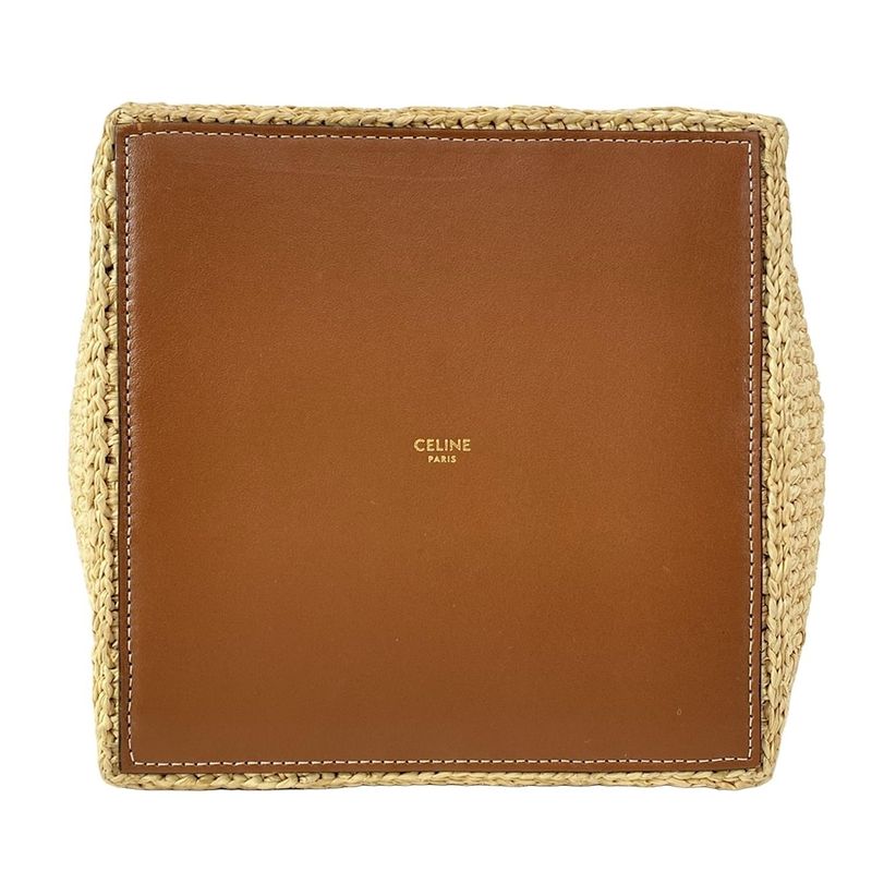 Celine Handbag Cube Bag Beige X Black X Brown