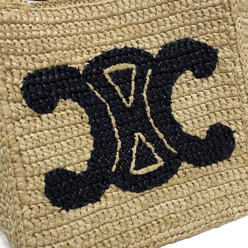 Celine Handbag Cube Bag Beige X Black X Brown