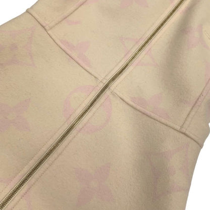 Louis Vuitton Dress Beige Pink Giant Monogram Sleeveless Front Zip