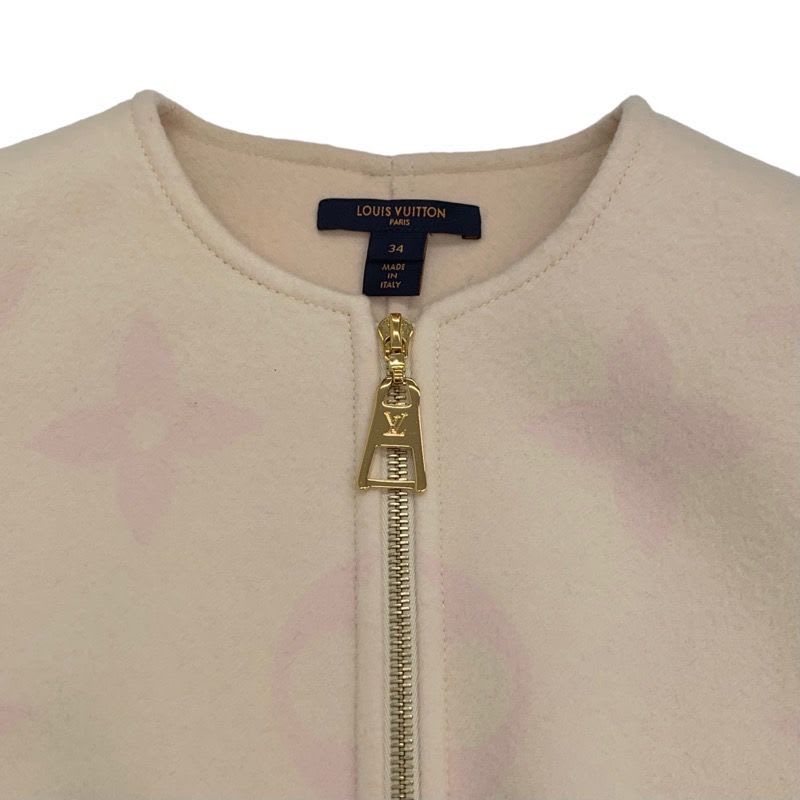Louis Vuitton Dress Beige Pink Giant Monogram Sleeveless Front Zip