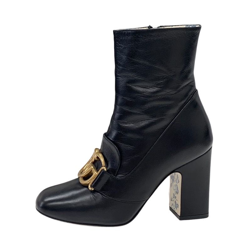 Gucci Double G Boots Short Boots Shoes Ggmarmont Leather Black