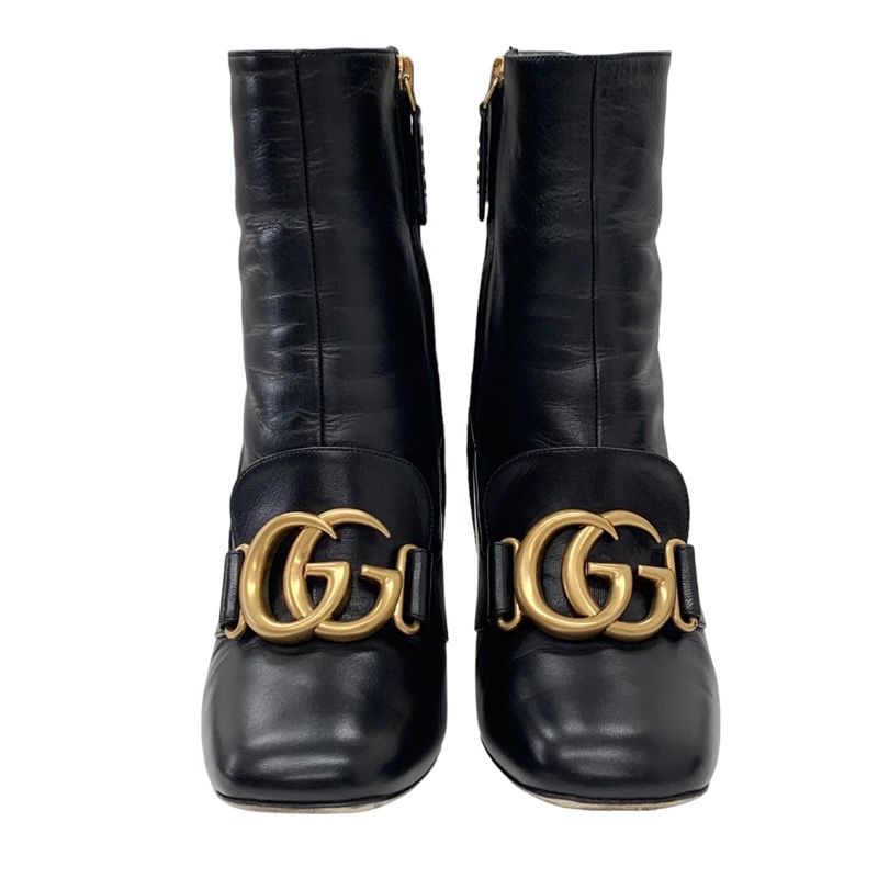 Gucci Double G Boots Short Boots Shoes Ggmarmont Leather Black