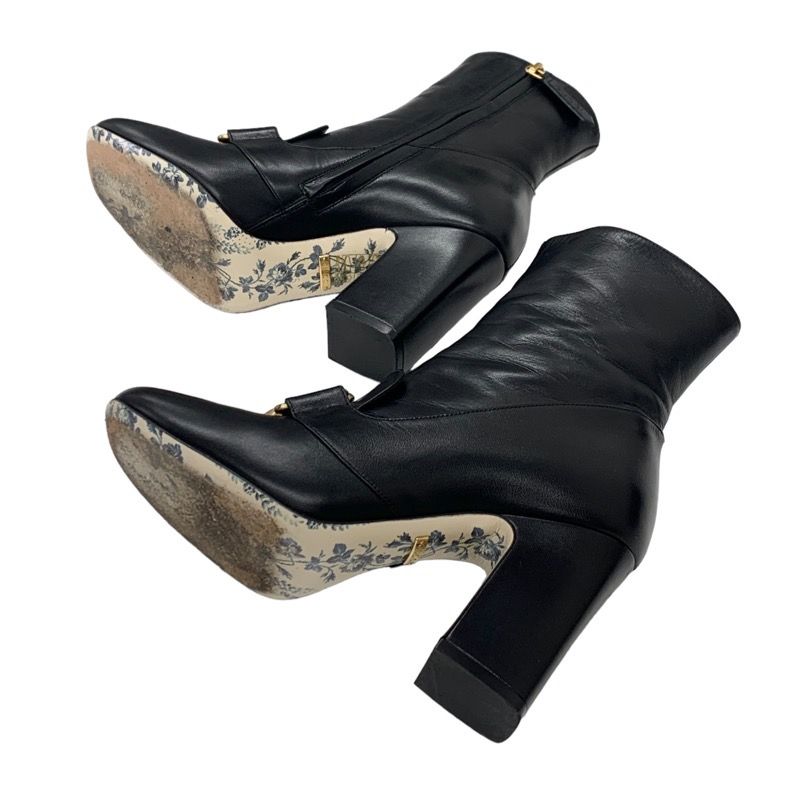 Gucci Double G Boots Short Boots Shoes Ggmarmont Leather Black