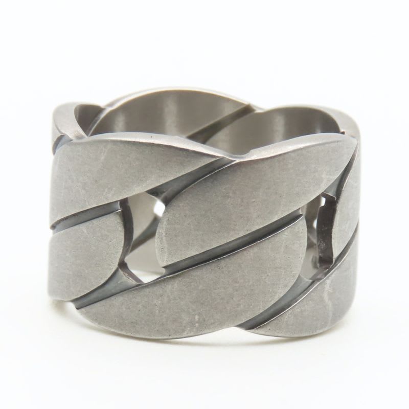 Gucci Ring Chain Motif Wide 9 Silver 925 Approx 7.4 g Accessories Matte