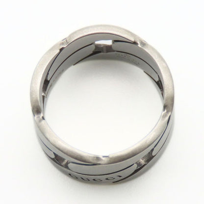 Gucci Ring Chain Motif Wide 9 Silver 925 Approx 7.4 g Accessories Matte