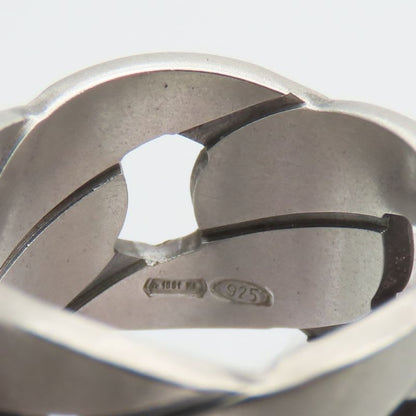 Gucci Ring Chain Motif Wide 9 Silver 925 Approx 7.4 g Accessories Matte