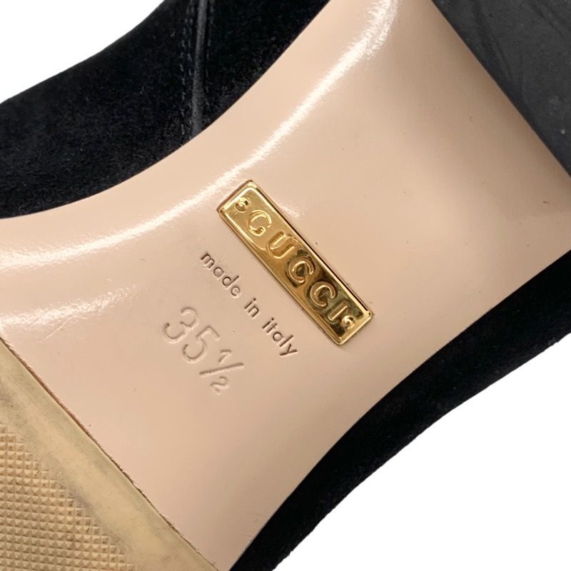 Gucci Double G Boots Long Boots Shoes Ggmarmont Fringe Suede Black