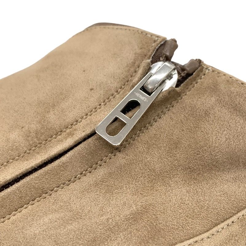 Hermes Boots Short Boots Booties Shoes Suede Brown