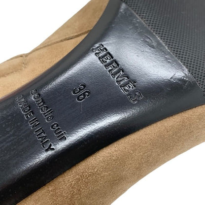 Hermes Boots Short Boots Booties Shoes Suede Brown